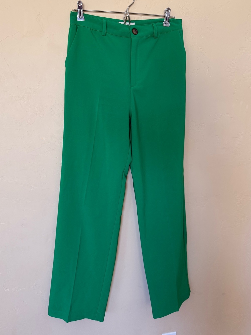 Wide Leg Trouser Pants Green High Rise Office Siren Love Tree Medium - Picture 4 of 9